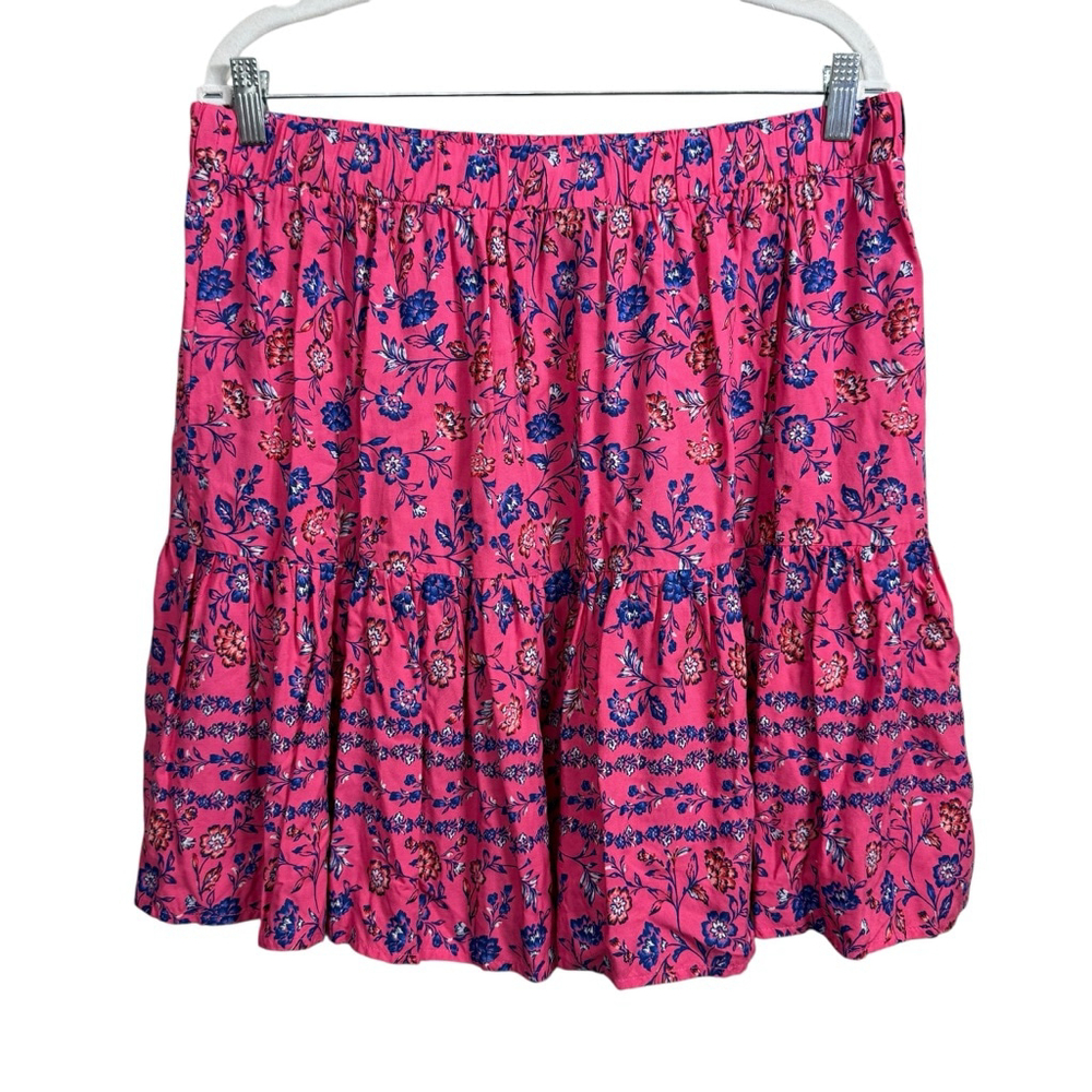 Lane Bryant Pink Floral Drop Waist Skirt Size 14/16 Boho Rayon - Picture 5 of 9